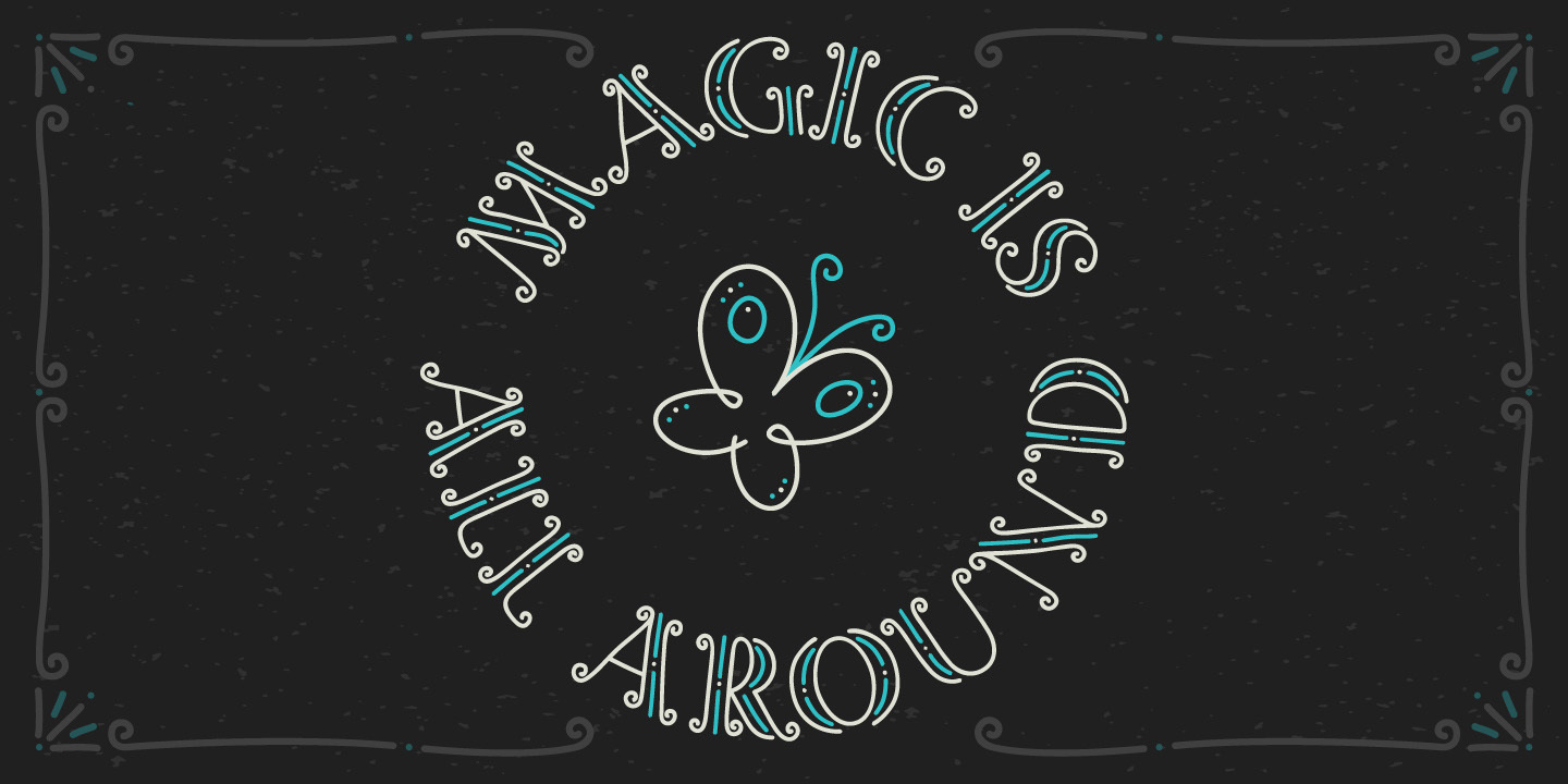 Пример шрифта Magic Curls Inline